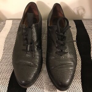 Vintage Peter Kaiser Black Pointed Toe Leather Oxford